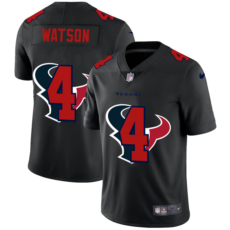Men's Houston Texans #4 Deshaun Watson 2020 Black Shadow Logo Limited Stitched Jersey